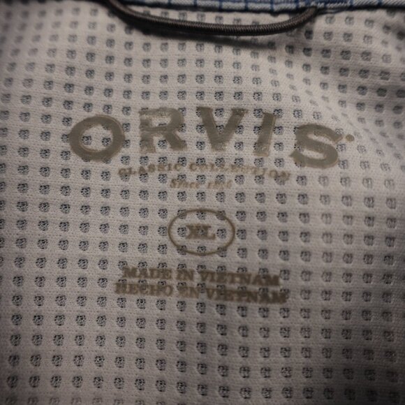 Orvis Short Sleeve‎ Woven Tech Shirt men's extra large captain blue check plaid - Picture 4 of 10